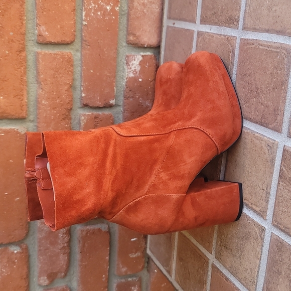 office london Shoes - Burnt Orange Suede Platform Boots Size 8.5 /39